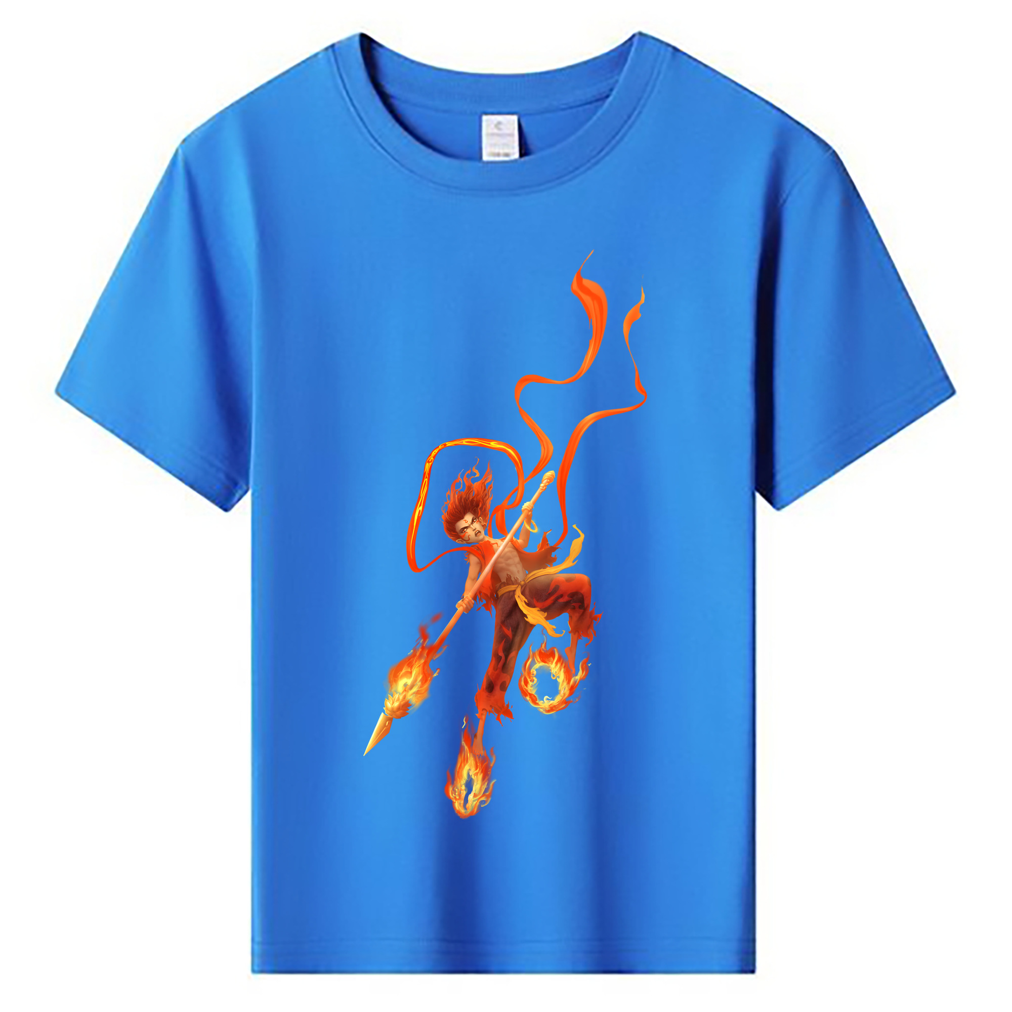 （画像用） Ne Zha 2 ナタ 魔童の大暴れ 綿100％キッズTシャツ（フロントプリント）